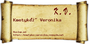 Kmetykó Veronika névjegykártya